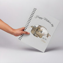 Cuidada madre gata y gatito portátil personalizado