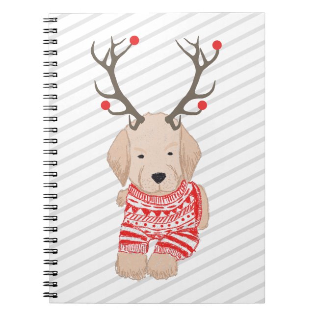 Cuaderno Cuidada recuperadora de oro Navidades de cachorros (Frente)