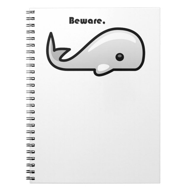 Cuaderno Cuidado con el Personalizado de ballenas blancas (Frente)