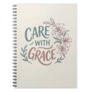 Cuaderno Cuidado con Gracia Enfermera Cita Floral