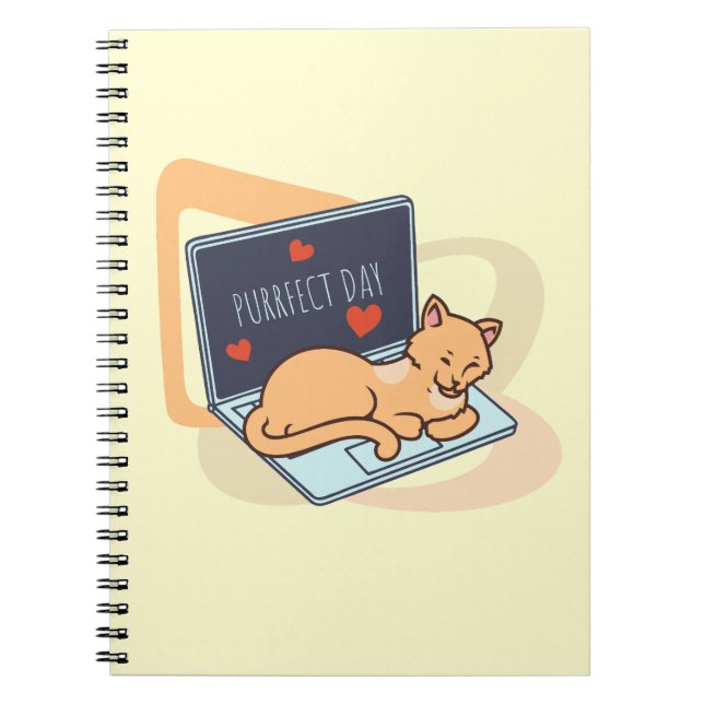 Cuaderno Cuidado gato de ordenador durmiendo (Frente)