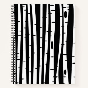 Cuaderno Cuidado patrón de árbol blanco negro patrón de rat