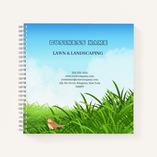 Cuaderno Cuidado Profesional de Césped Verde y Jardinería (Anverso)