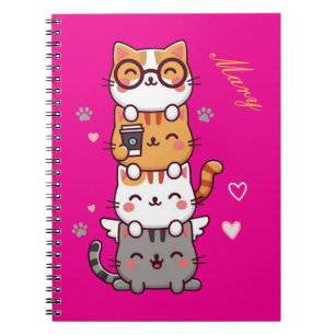 Cuaderno Cuidados apilados: ¡Adorable torre Kitty de Alegrí