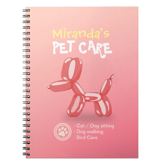 Cuaderno Cuidados de mascotas Sembrando globo de perros en  (Frente)