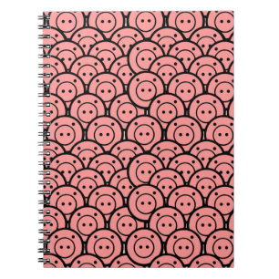 Cuaderno Cuidados Kawaii Cerdos y lechones Patrón de arte v