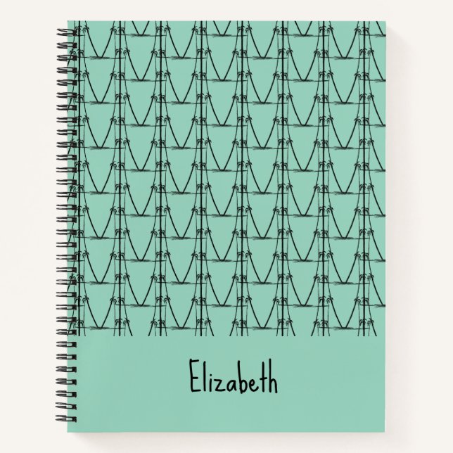 Cuaderno Cuidados, personalizados, cocoteros de silueta (Anverso)