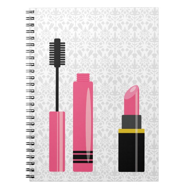 Cuaderno Cuidadosa maquillaje Lápiz Rosa Y Mascara (Frente)