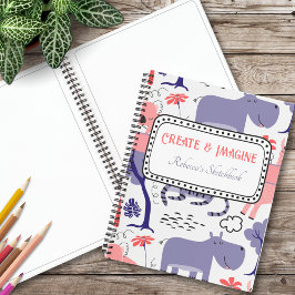 Cuaderno Cuidadoso morado Hipo Crear e Imaginar Patrón de D