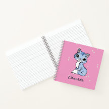 Cuidar gato azul en nombre personalizado rosa