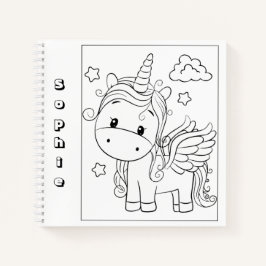 Cuaderno Cuidar unicornio color tu propio esbozo de nombre