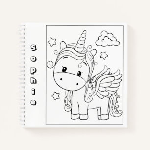 Cuaderno Cuidar unicornio color tu propio esbozo de nombre