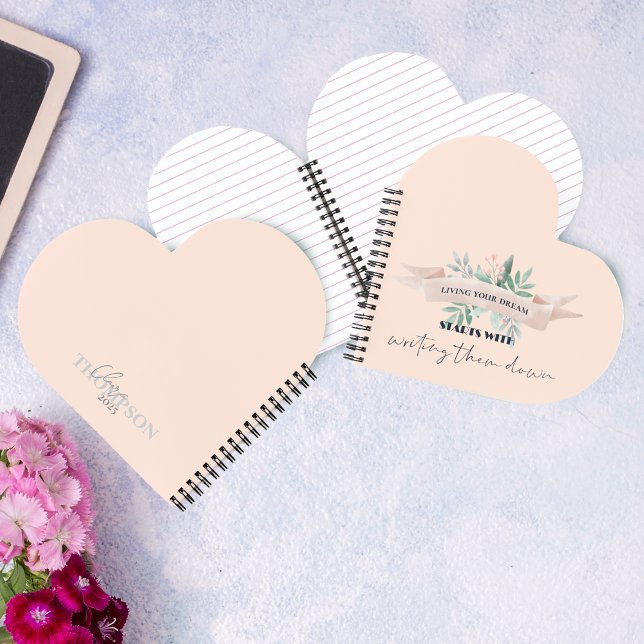 Cuaderno Cuidar vivir tu sueño Recuerdos de citas (Cute Living Your Dream Quote Memories Keepsake Notebook)