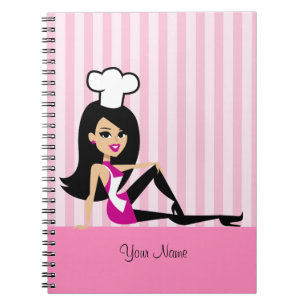 Cuaderno culinario con el dibujo animado retro