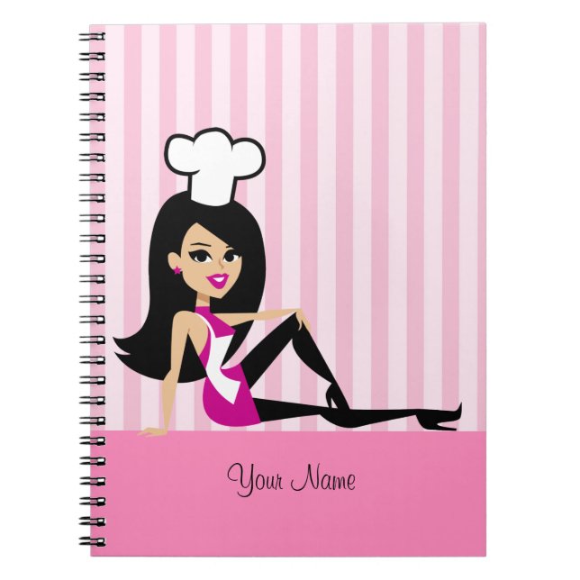 Cuaderno culinario con el dibujo animado retro (Frente)