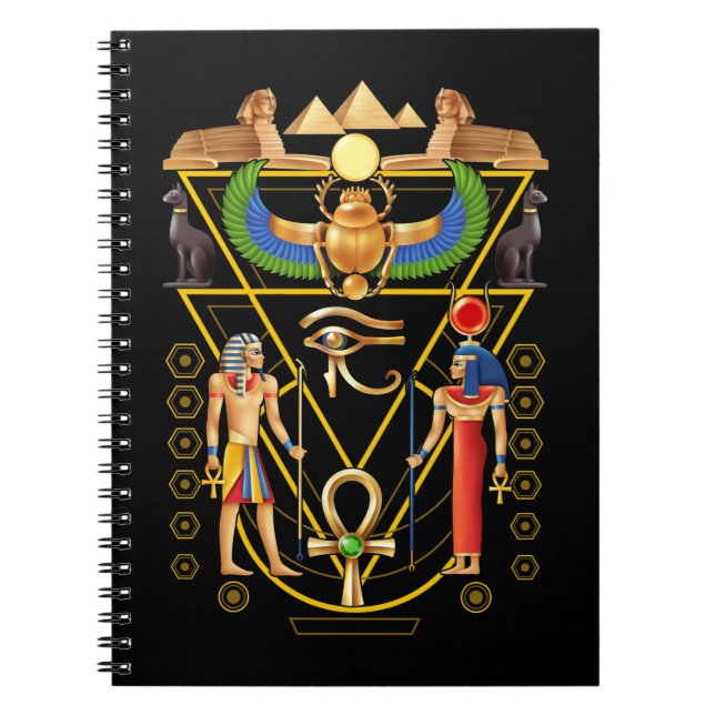 Cuaderno Cultura Egipcia Artefacto Scarab Ankh Horus Oye (Frente)