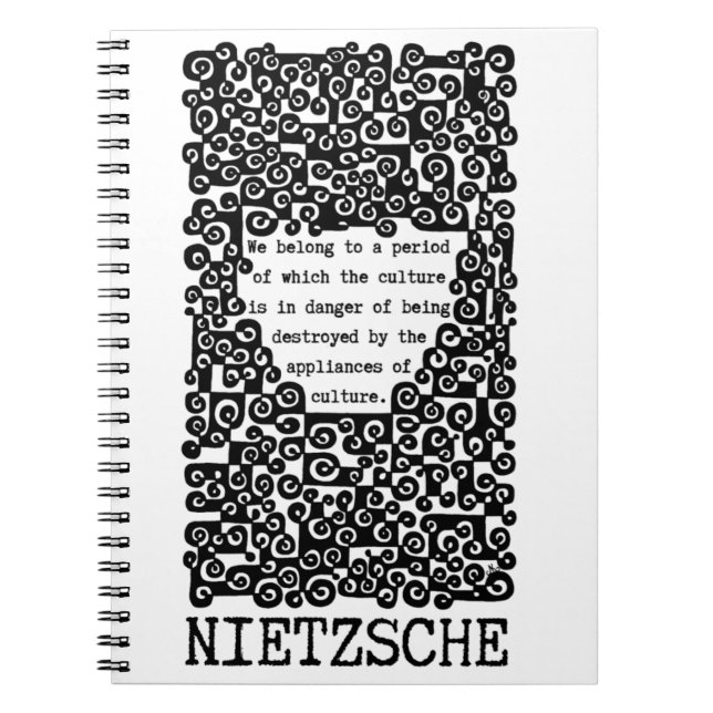 Cuaderno CULTURA está en peligro, cita de Nietzsche (Frente)