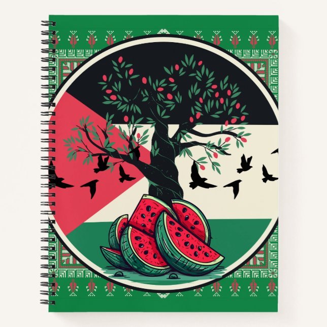 Cuaderno cultura palestina árbol de oliva de la sandía pale (Anverso)