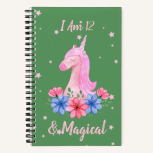 Cuaderno Cumpleaños 12 soy 12 y Unicornio Mágico