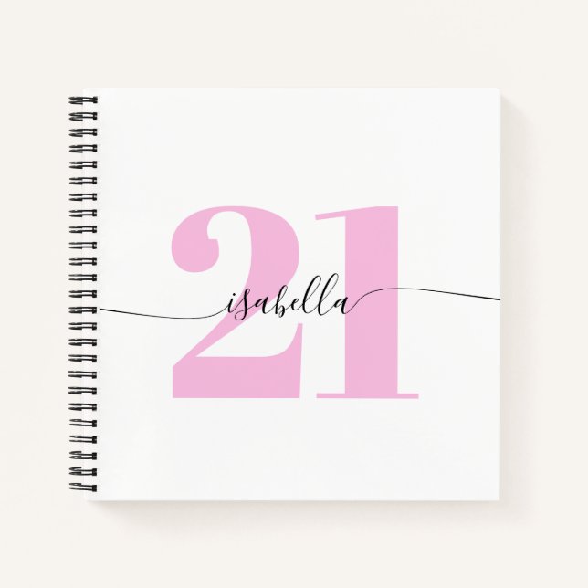 Cuaderno Cumpleaños 21 rosa (Anverso)