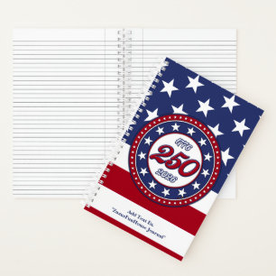 Cuaderno Cumpleaños 250 de América con bandera de EE. UU.