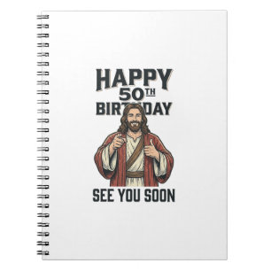 Cuaderno Cumpleaños 50 te vemos pronto diseño de humor reli