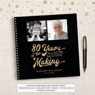 Cuaderno Cumpleaños 80 AÑOS EN EL CUADRO DE 2 Fotos