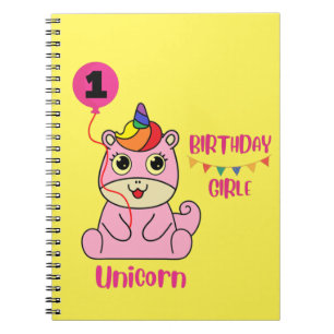 Cuaderno cumpleaños chica de unicornio
