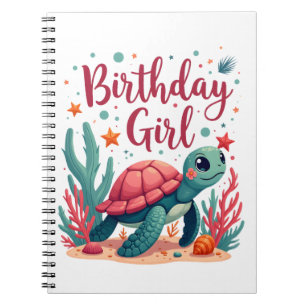Cuaderno Cumpleaños Chica Sea Turtle Tema Birthday Party Oc