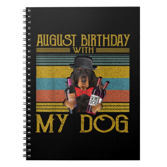 Cuaderno Cumpleaños De Agosto Con Mi Perro Gordon Setter 20 (Frente)