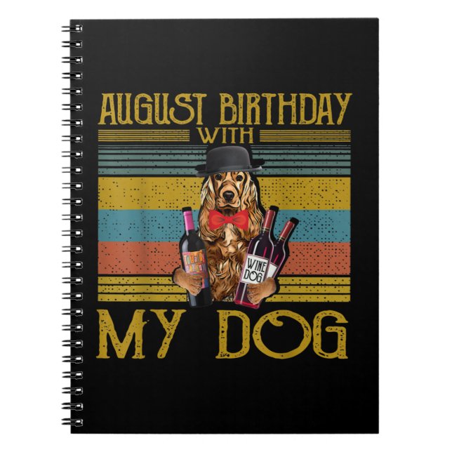 Cuaderno Cumpleaños De Agosto Con Mi Perro Irlandés Setter  (Frente)
