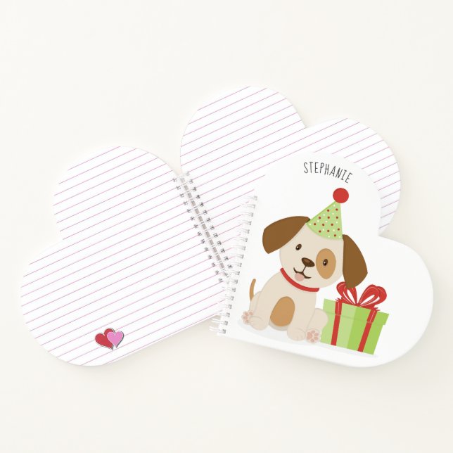 Cuaderno Cumpleaños de cachorro lindo (Interior)