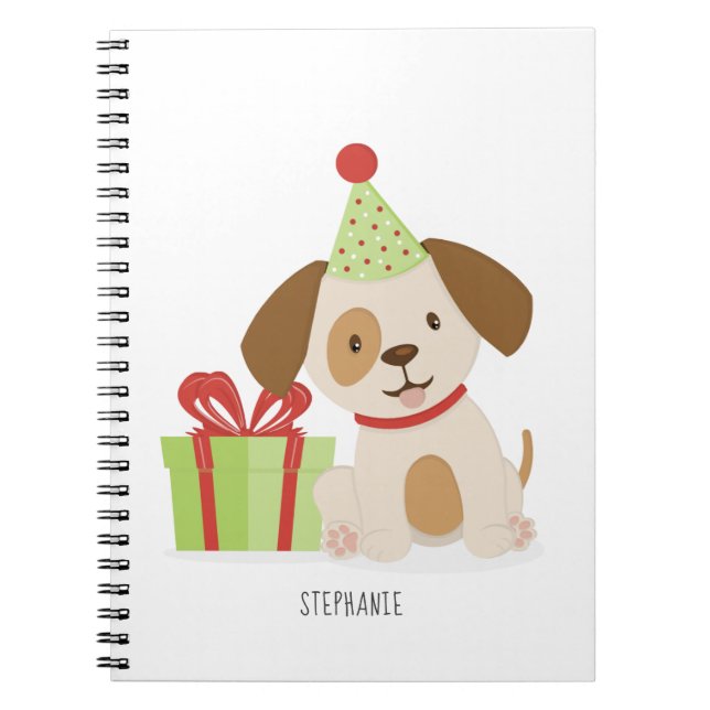 Cuaderno Cumpleaños de cachorro lindo (Frente)