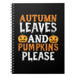 Cuaderno Cumpleaños de Halloween Hojas de Otoño y Calabazas