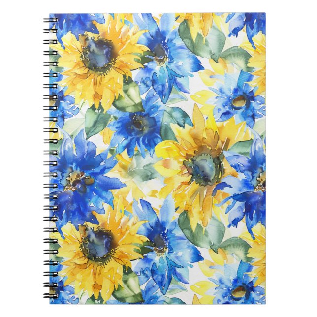 Cuaderno Cumpleaños de las Flores Amarillas Azules (Frente)