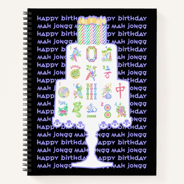 Cuaderno Cumpleaños de Mah Jongg Cake (Anverso)