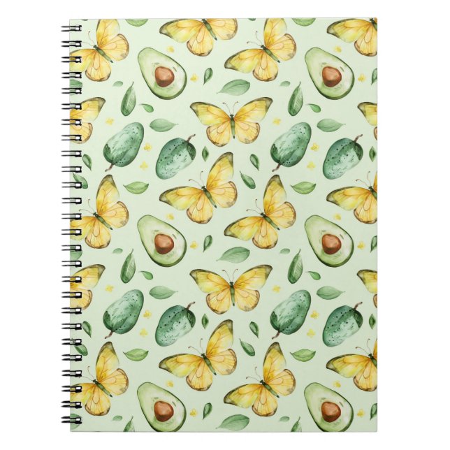 Cuaderno Cumpleaños de Mariposas Verdes Aguacate (Frente)