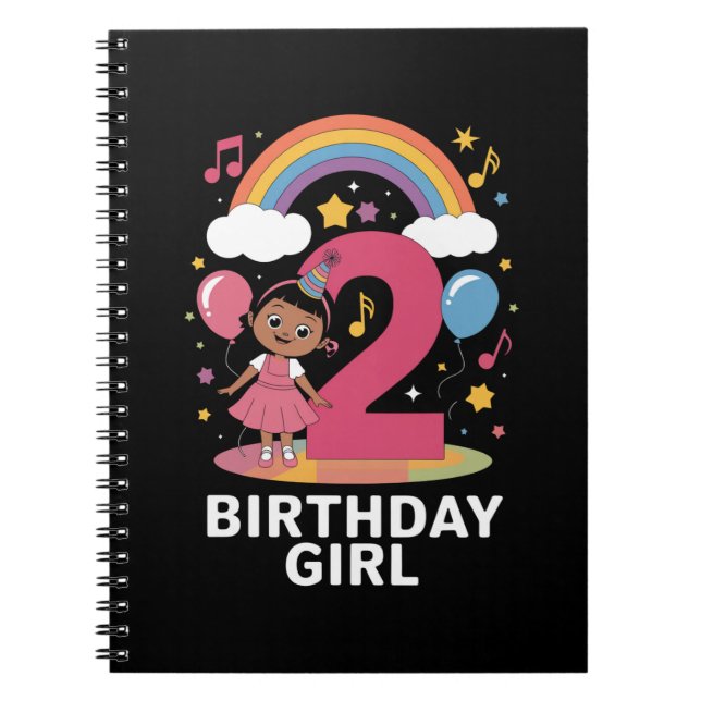 Cuaderno Cumpleaños de niña de dos años Cumpleaños 2º adora (Frente)