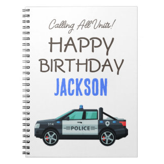Cuaderno Cumpleaños de Oficialito Policía | Personalizado 