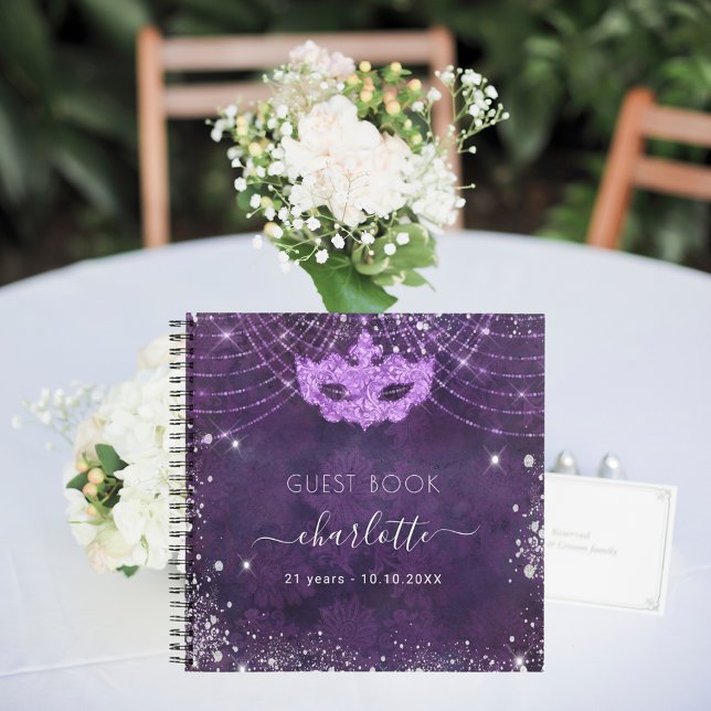 Cuaderno cumpleaños de purpurina púrpura de mascarada de li (Subido por el creador)