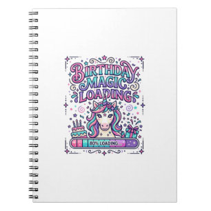 Cuaderno Cumpleaños de Unicornio Magia Cargando Mercado Col