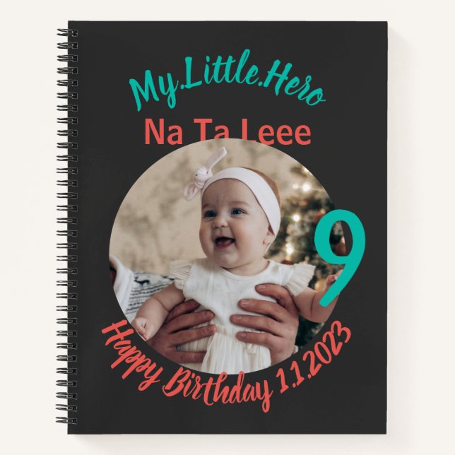 Cuaderno Cumpleaños del bebé personalizado con personalizac (Anverso)
