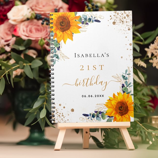 Cuaderno Cumpleaños del libro de invitados Sunflowers eucal (Subido por el creador)