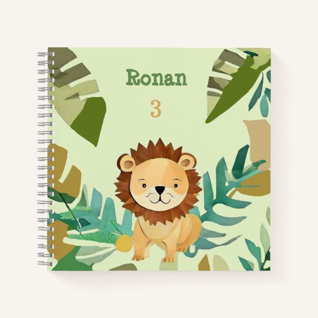 Cuaderno Cumpleaños del pequeño príncipe león de la jungla (Anverso)