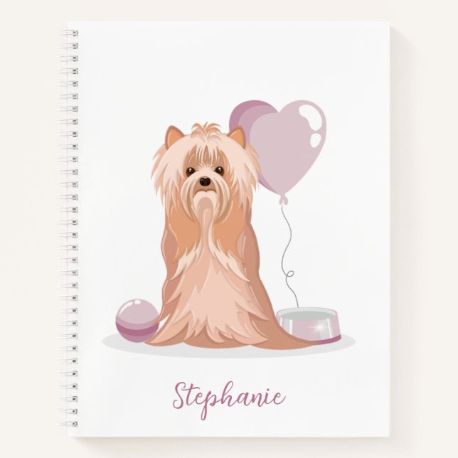 Cuaderno Cumpleaños del Terrier de Cute Yorkshire (Anverso)