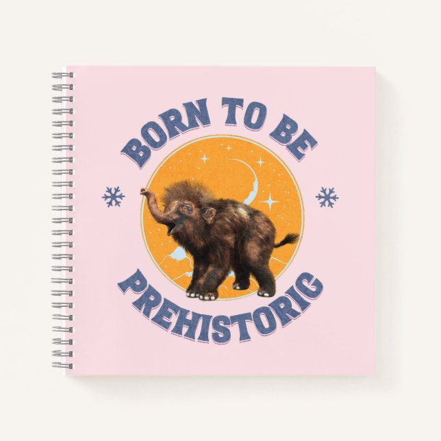 Cuaderno Cumpleaños divertido de mamut bebé prehistórico (Anverso)