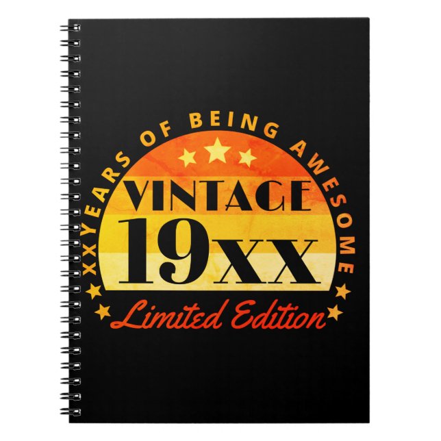 Cuaderno Cumpleaños Edición Limitada Vintage Personalizado (Frente)