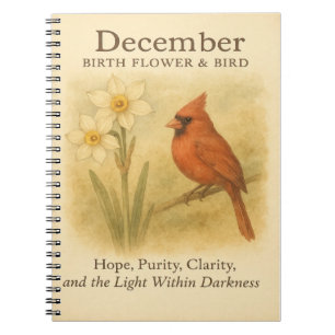 Cuaderno Cumpleaños en Diciembre Versículo Bíblico Cardenal