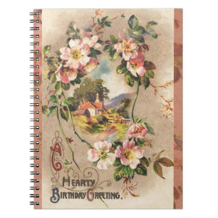Cuaderno Cumpleaños Floral Campestre Victoriano de la Décad