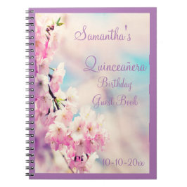 Cuaderno Cumpleaños hermoso de Quinceañera del flor